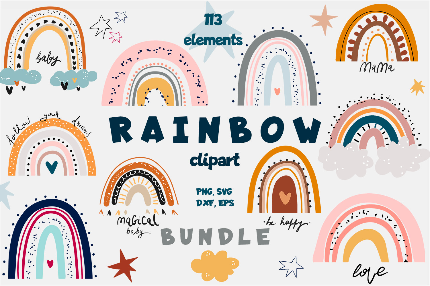 Download Rainbow Bundle Clipart Png Svg Vector Designlever